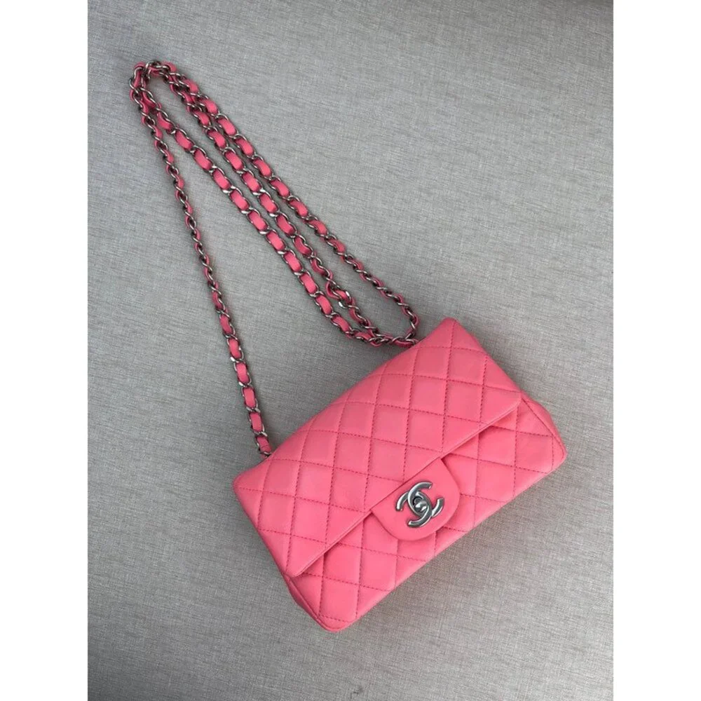 CHANEL Beige Lambskin Mini Rectangular Flap Bag GHW